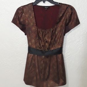 Express • short sleeve satin feel top. Size small